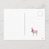 おもしろいラマをテーマにしたクリスマスファミリー写真 シーズンポストカード (裏面)