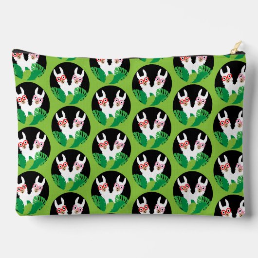 おもしろいラマアルパカアクセサリー アクセサリーポーチ (裏面)