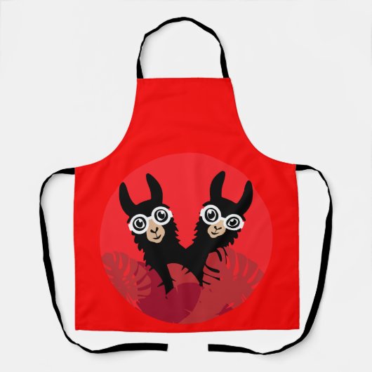 おもしろいラマアルパカアクセサリー エプロン (正面)