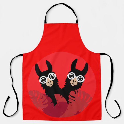 おもしろいラマアルパカアクセサリー エプロン (正面)