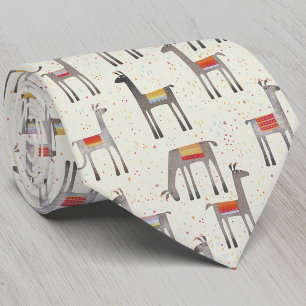 おもしろいラマアルパカパターン ネクタイ