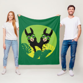 おもしろいラマアルパカホームアンドリビング フリースブランケット