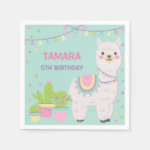 おもしろいラマパーティー スタンダードカクテルナプキン (正面)