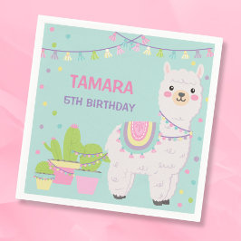 おもしろいラマパーティー スタンダードカクテルナプキン