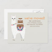 おもしろいラマ住所の変更/お知らせ 案内ポストカード (正面/裏面)