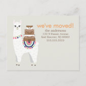 おもしろいラマ住所の変更/お知らせ 案内ポストカード (正面)