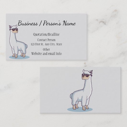 おもしろいラマ自然カスタム動物 名刺 (正面/裏面)