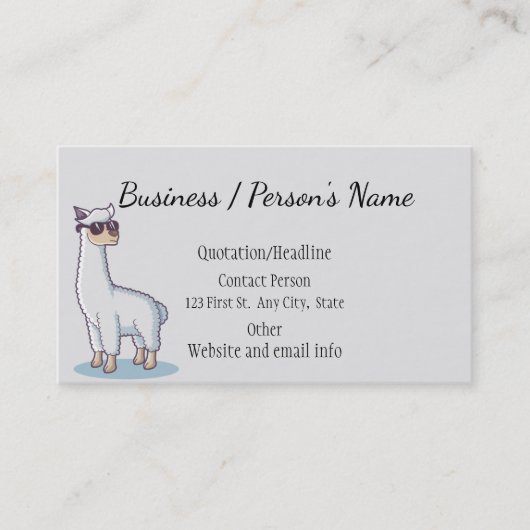 おもしろいラマ自然カスタム動物 名刺 (正面)