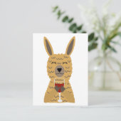 おもしろいラマ酒レッドワイン ポストカード (スタンド正面)