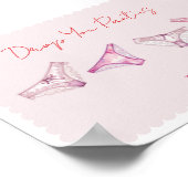 おもしろいランジェリーシャワーバチェロレッテパンティゲームサイン ポスター (角)