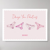 おもしろいランジェリーシャワーバチェロレッテパンティゲームサイン ポスター (正面)