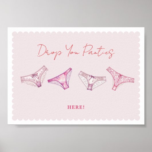 おもしろいランジェリーシャワーバチェロレッテパンティゲームサイン ポスター (正面)