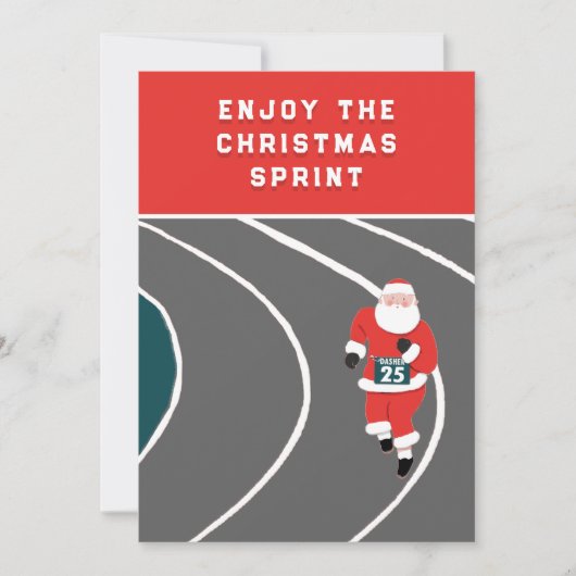 おもしろいランニングのクリスマス シーズンカード (正面)