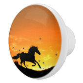 おもしろいランニングの馬の爪と引き セラミックノブ (右)