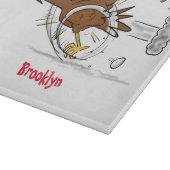 おもしろいランニングカッコいい鶏イラストレーション カッティングボード (角)