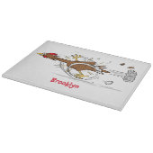 おもしろいランニングカッコいい鶏イラストレーション カッティングボード (角)