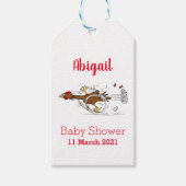 おもしろいランニングカッコいい鶏イラストレーション ギフトタグ (正面)