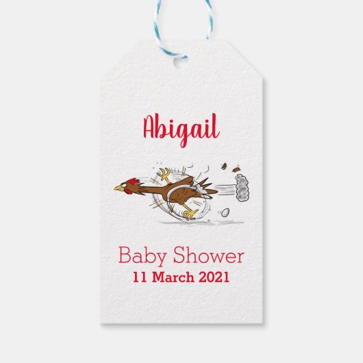 おもしろいランニングカッコいい鶏イラストレーション ギフトタグ (裏面)