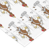 おもしろいランニングカッコいい鶏イラストレーション ショートテーブルランナー (コーナー)