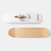 おもしろいランニングカッコいい鶏イラストレーション スケートボード (横)