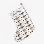 おもしろいランニングカッコいい鶏イラストレーション スモールクリスマスストッキング (裏面 (吊り時))