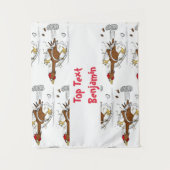 おもしろいランニングカッコいい鶏イラストレーション タペストリー (正面)