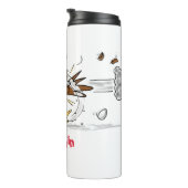 おもしろいランニングカッコいい鶏イラストレーション タンブラー (回転右)