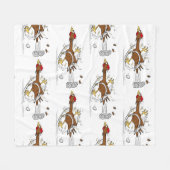 おもしろいランニングカッコいい鶏イラストレーション フリースブランケット (正面(横))