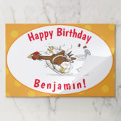 おもしろいランニングカッコいい鶏イラストレーション ペーパーパッド (折り畳み)