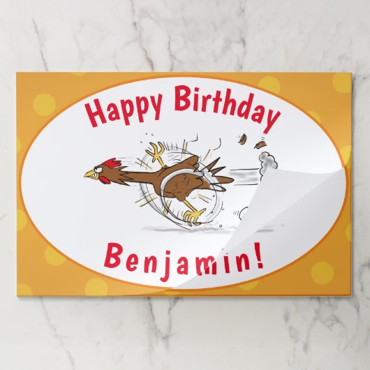 おもしろいランニングカッコいい鶏イラストレーション ペーパーパッド (折り畳み)