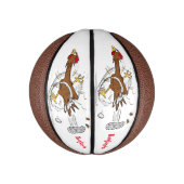 おもしろいランニングカッコいい鶏イラストレーション ミニバスケットボール (縦)