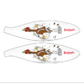 おもしろいランニングカッコいい鶏イラストレーション ミニバスケットボール (パネル)