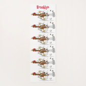 おもしろいランニングカッコいい鶏イラストレーション ヨガマット (裏面)