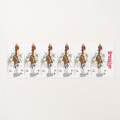 おもしろいランニングカッコいい鶏イラストレーション ヨガマット (正面(横))