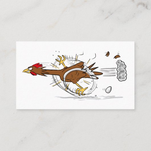 おもしろいランニングカッコいい鶏イラストレーション 名刺 (裏面)