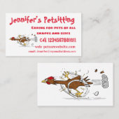 おもしろいランニングカッコいい鶏イラストレーション 名刺 (正面/裏面)