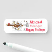 おもしろいランニングカッコいい鶏イラストレーション 名札 (インサイチュ)