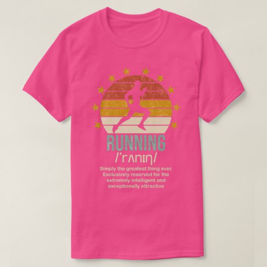 おもしろいランニング定義ランナーおもしろい諺愛 Tシャツ (デザイン正面)