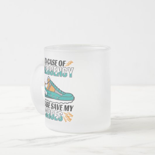 おもしろいランニング引用文救 – マイシューズ フロストグラスマグカップ (正面左)