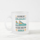 おもしろいランニング引用文救 – マイシューズ フロストグラスマグカップ (左)