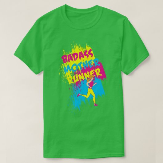 おもしろいランニング母とギフトバダス母ランナー Tシャツ (デザイン正面)