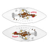 おもしろいランニング鶏の漫画イラストレーション アメリカンフットボール (パネル)