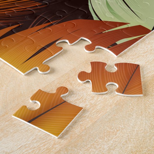 おもしろいリアリスティック羽毛カラフルパターンデザイン ジグソーパズル (側面)