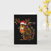 おもしろいリスのクリスマスツリーライトトナディサンタ カード (黄色い花)