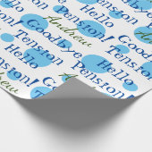 おもしろいリタイアウェイバイヨンテンション引用文ブルー ラッピングペーパー (角)