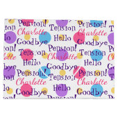 おもしろいリタイアウェイバイヨンテンション引用文 カラフル ラージペーパーバッグ (裏面)