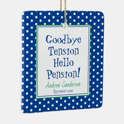 おもしろいリタイアハローペンション引用文ブルーセラミックまたは セラミックオーナメント (右)