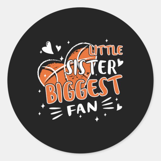 おもしろいリトルシスター最大ファンバスケ愛好家Fa ラウンドシール (正面)