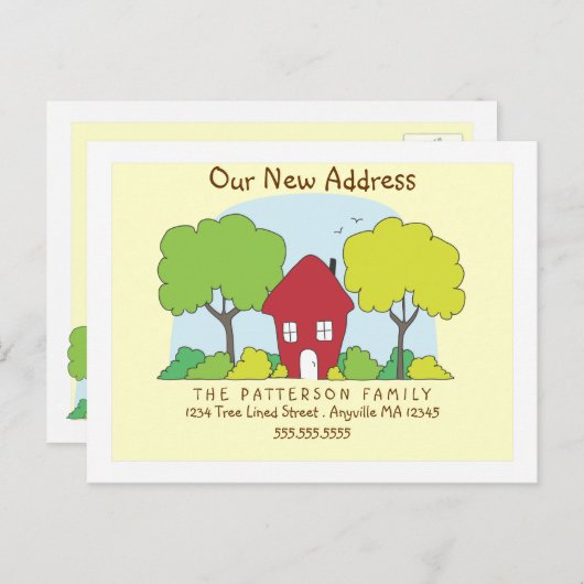 おもしろいリトルハウス新住所はがき 案内ポストカード (正面/裏面)