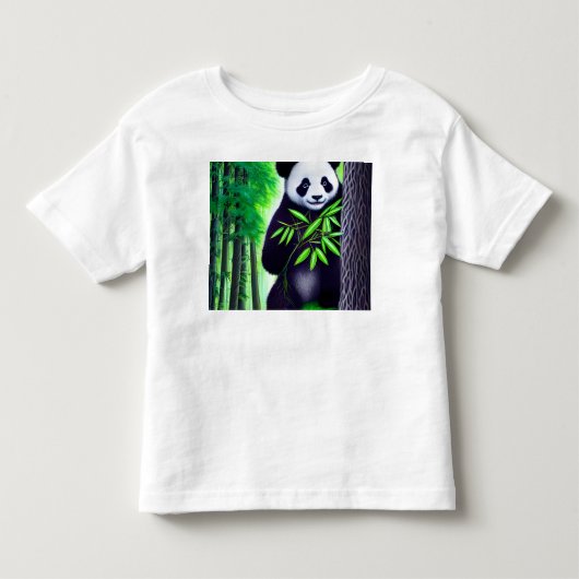 おもしろいリトルパンダ トドラーTシャツ (正面)